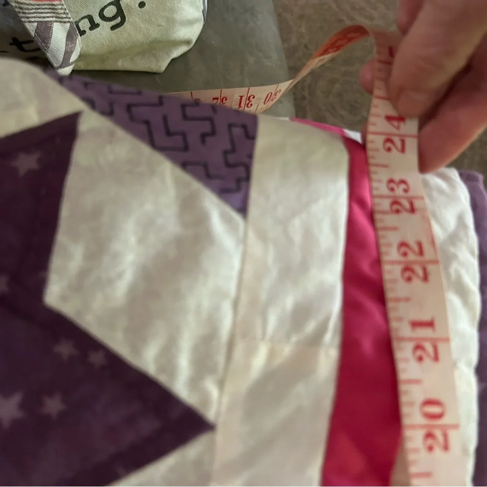 Quilted handcrafted wall hanging purple stars